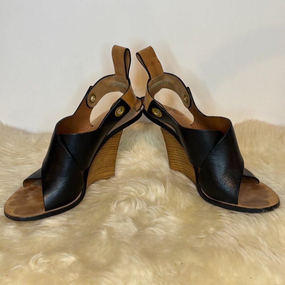 Chloe Clyde Criss Cross Leather Wedges